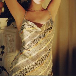 Urban Outfitters Mallory Printed Cowl Neck Slip Dress